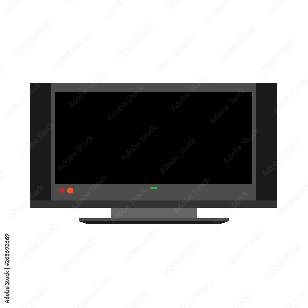 Television screen communication equipment electronic vector. TV broadcasting cinema front view flat icon Television screen communication equipment electronic vector. TV broadcasting cinema front view flat icon