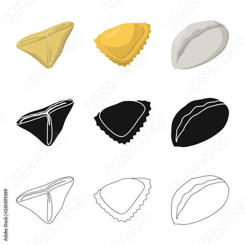 Vector design of products  and cooking icon. Collection of products  and appetizer vector icon for stock.