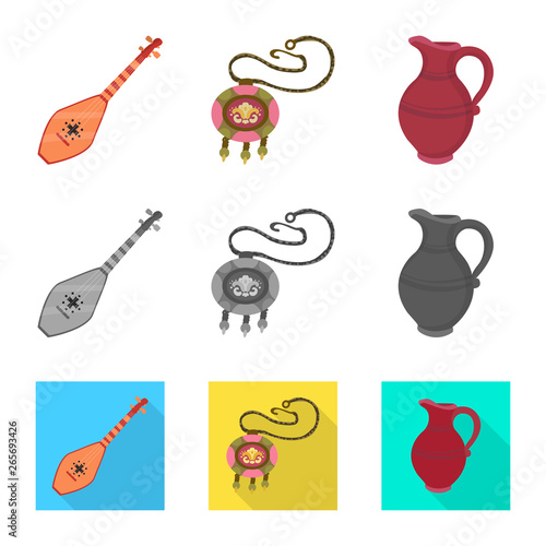 Isolated object of culture and sightseeing logo. Set of culture and originality stock symbol for web.