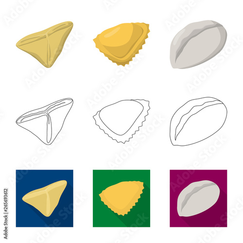 Vector illustration of products  and cooking sign. Set of products  and appetizer stock symbol for web.