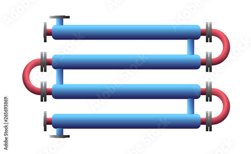Double Pipe Heat Exchanger. Apparatus for chemical processing. Pipe-in-pipe, tube in tube structure heat exchanger