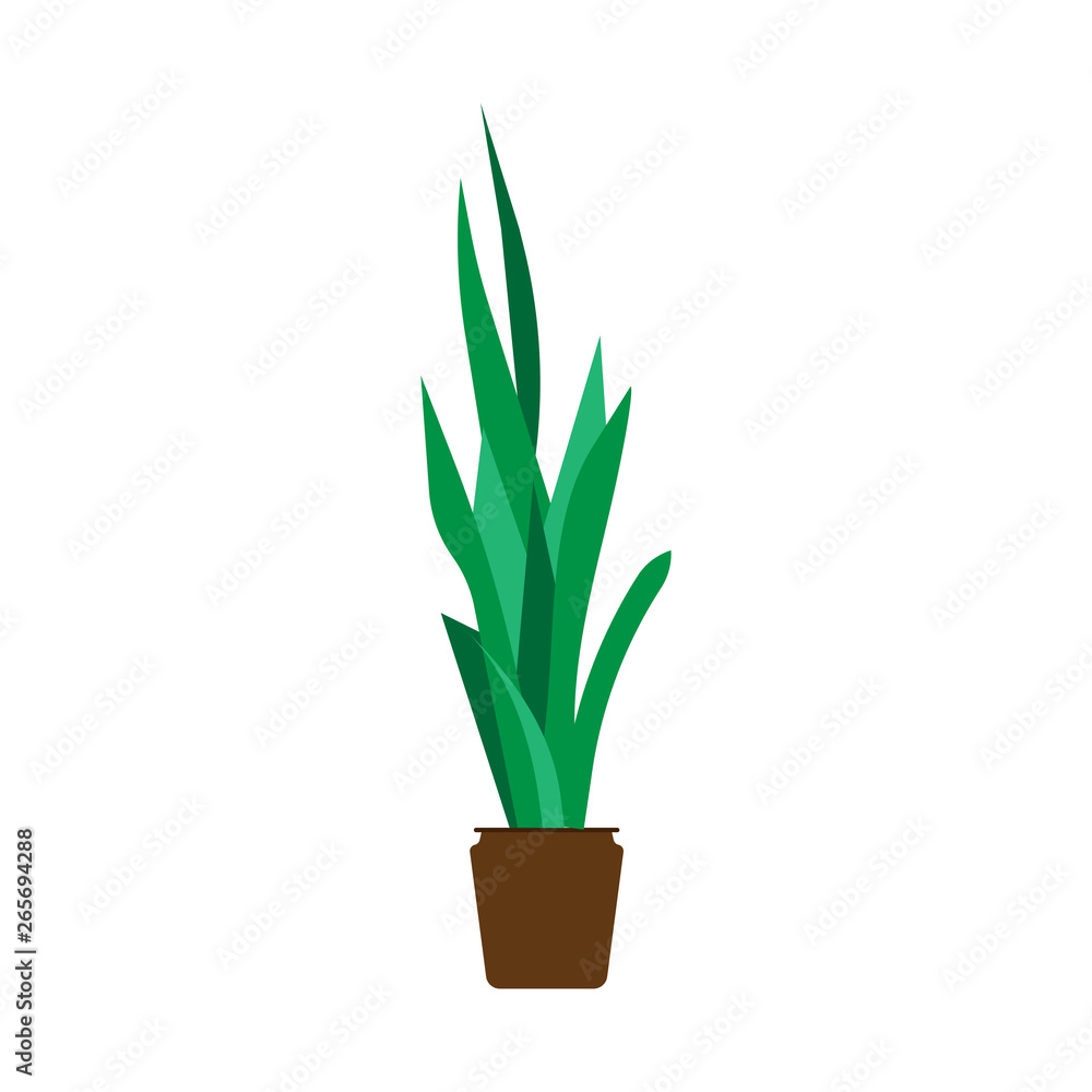 Flowerpot floral gardening decorative element vector icon. Green plant house flat illustration interior office vase Flowerpot floral gardening decorative element vector icon. Green plant house flat illustration interior office vase