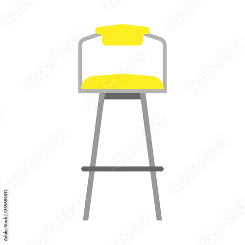 Bar chair style decoration symbol element vector icon. Restaurant high stool interior furniture room illustration