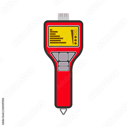 Detector gas portable digital red LPG pipe checker methane, propane vector icon. Sensor leak safety meter alert