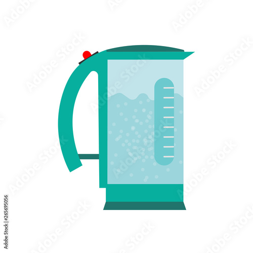 Electric kettle object vector icon symbol design. Graphic tool hot kitchen utensil. Cartoon home cooking household