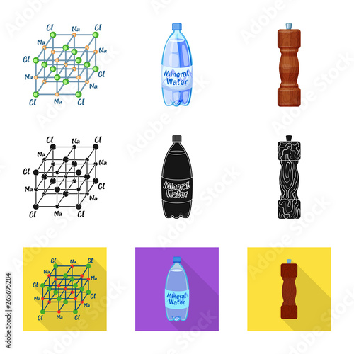 Isolated object of cooking and sea icon. Set of cooking and baking   stock vector illustration.