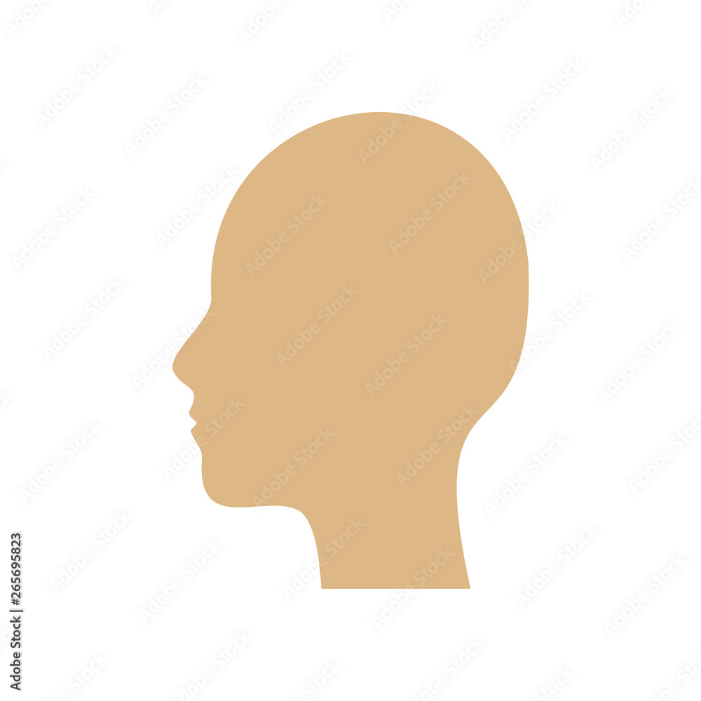 Head side view vector icon sign cartoon. Character silhouette face human  element emblem. Shape profile user symbol Stock Vector | Adobe Stock