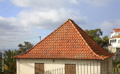 Wallpaper Mural funchal, street, madeira, island, building, facade, exterior, house, home, roof, tile, scenery, view, scene, atlantic, ocean, sea, water, modern, new, town, city, portuguese, Portugal Torontodigital.ca