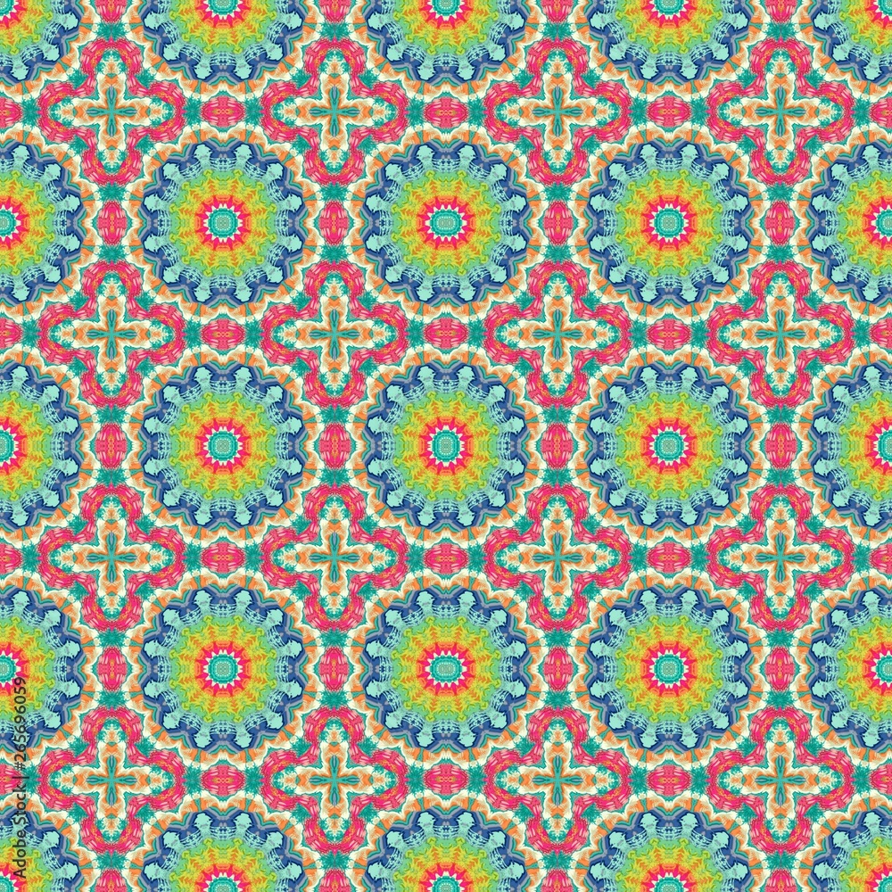 seamless wallpaper pattern with tan, blue chill and indian red colors. can be used for cards, posters, banner or texture fasion design