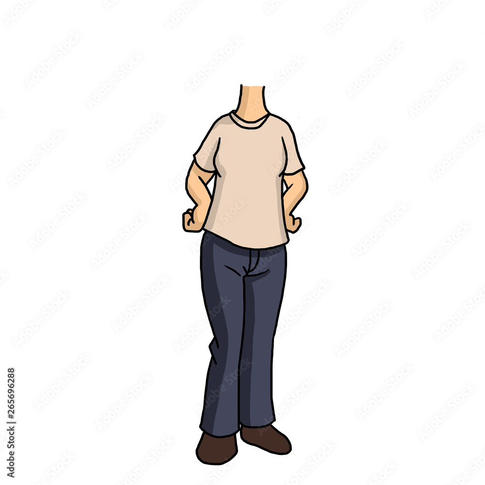 Fototapeta premium cartoon woman standing with hands on waist