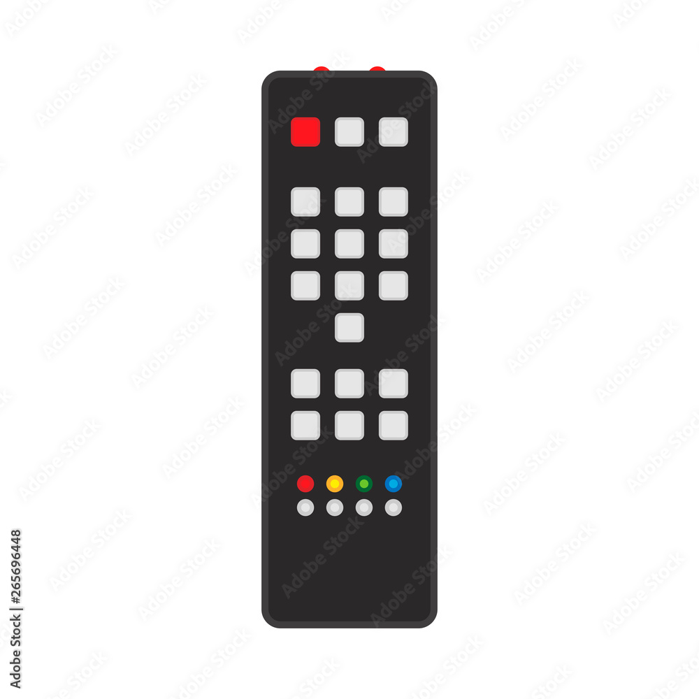 Remote control black TV equipment device communication sign media vector icon. Flat smart television program Remote control black TV equipment device communication sign media vector icon. Flat smart television program