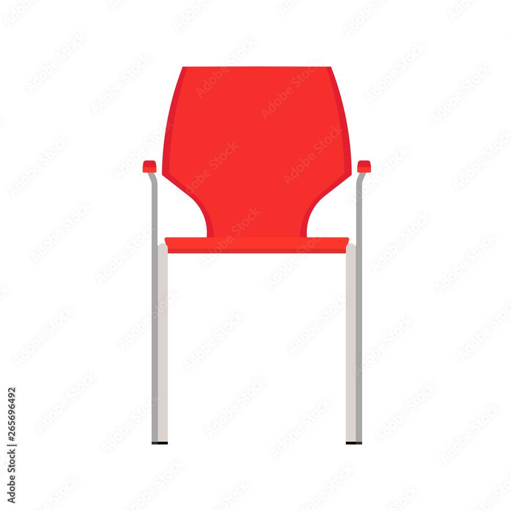 Chair restaurant front view vector icon illustration. Design furniture flat bar interior element. Cafeteria silhouette cartoon Chair restaurant front view vector icon illustration. Design furniture flat bar interior element. Cafeteria silhouette cartoon