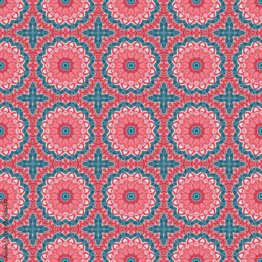 abstract teal blue, indian red and pastel pink seamless pattern. can be used for wallpaper, poster, banner or texture design