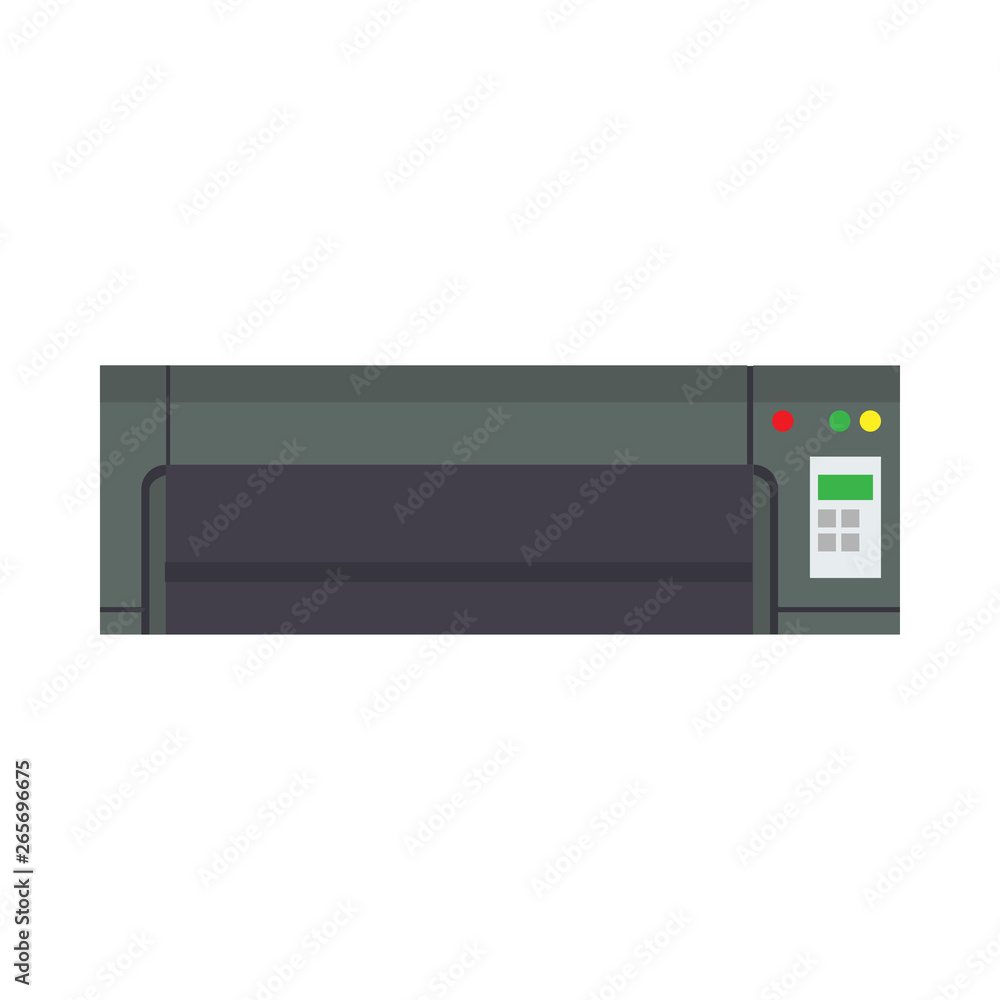 Printer office machine vector icon device design. Graphic digital ink job business pictogram simple flat electronic Printer office machine vector icon device design. Graphic digital ink job business pictogram simple flat electronic