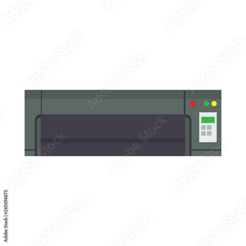 Printer office machine vector icon device design. Graphic digital ink job business pictogram simple flat electronic
