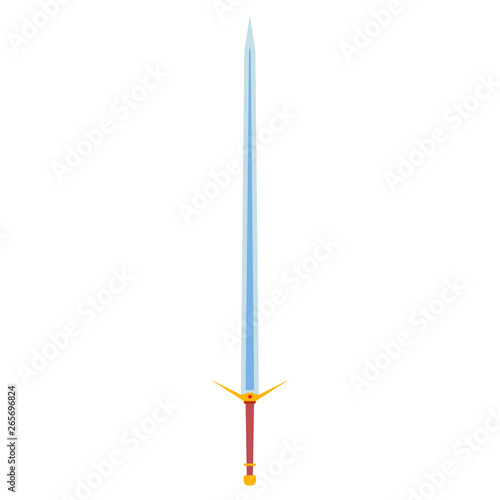 Longsword vector sharp cartoom magic king icon illustration. Medieval warrior weapon design © GOLDMAN