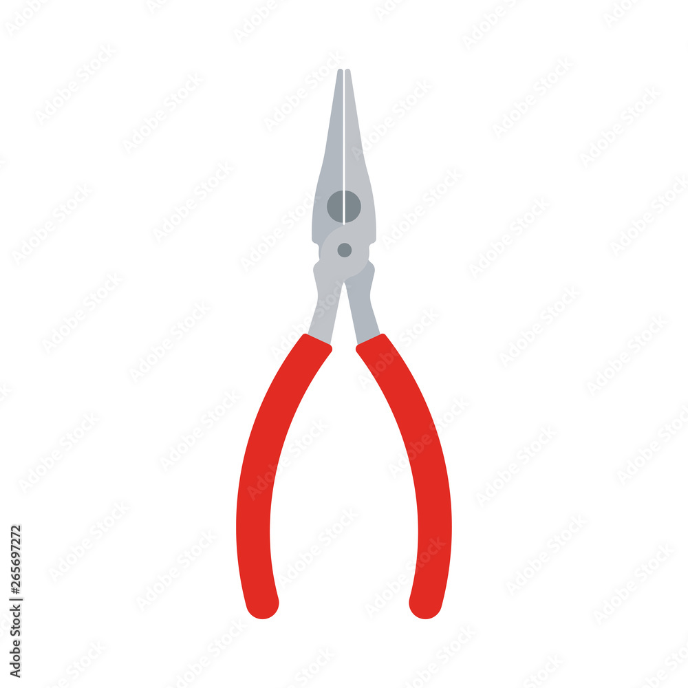 Diagonal pliers red wrench tools mechanic design vector icon. Manual carpenter power repair construction equipment Diagonal pliers red wrench tools mechanic design vector icon. Manual carpenter power repair construction equipment