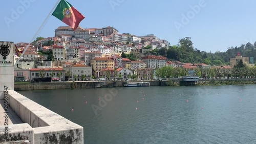 View of Coimbra Portugal from the Santa Clara bridge