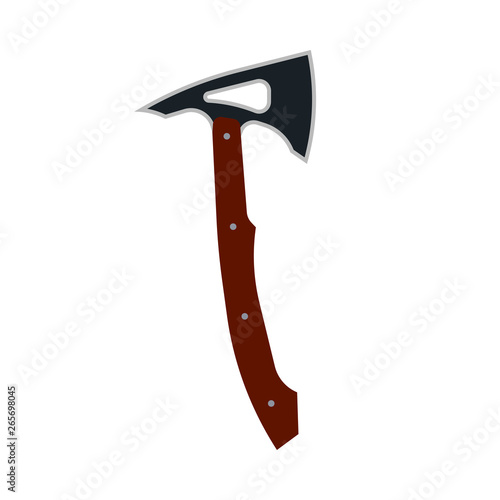 Indian tomahawk axe vector icon illustration. Native american tribal weapon. Vintage ethnic handle warrior blade