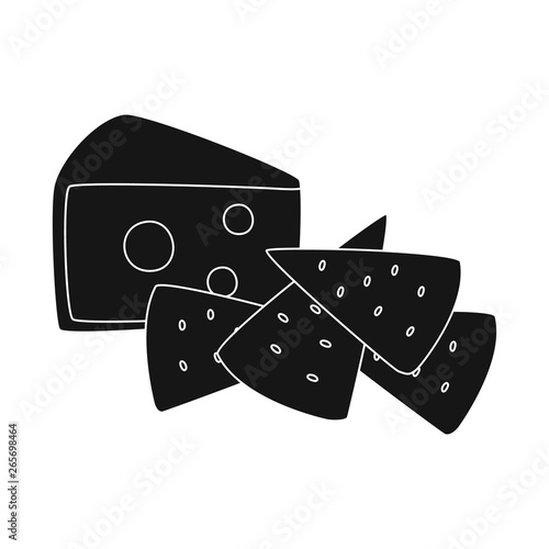 Isolated object of cracker and appetizer  logo. Collection of cracker and lactic vector icon for stock.
