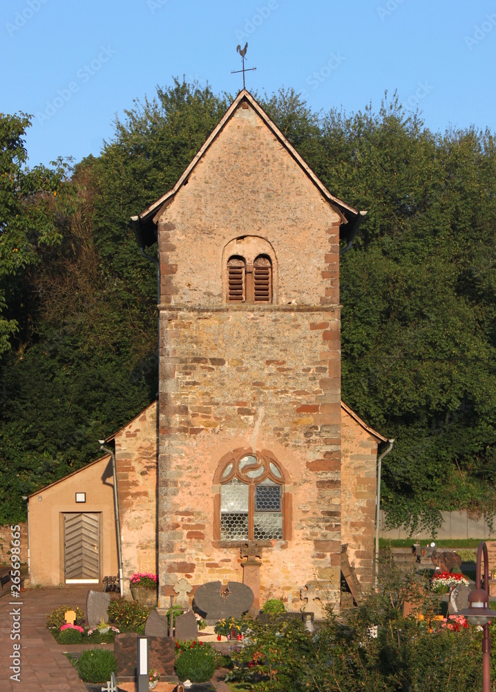 Naklejka premium Romanesque church in the village of Besslich near Trier in Germany