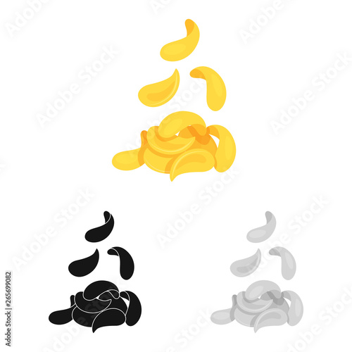 Isolated object of chips and potato  logo. Collection of chips and onion stock symbol for web.