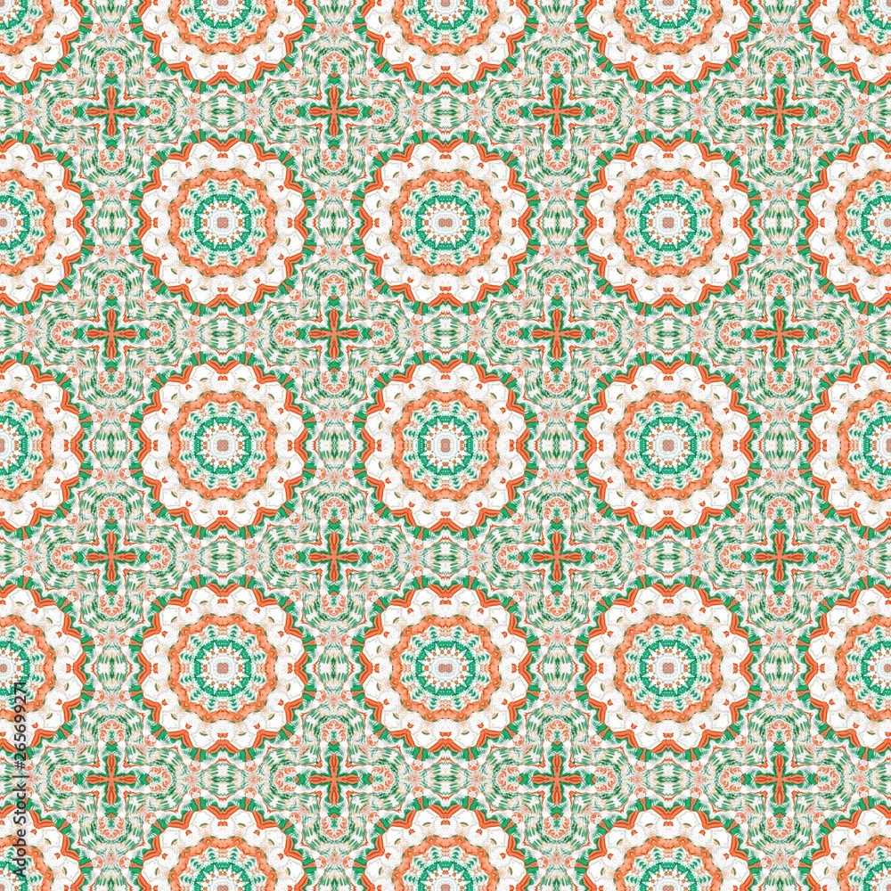 seamless wallpaper pattern with sea green, antique white and tomato colors. can be used for cards, posters, banner or texture fasion design