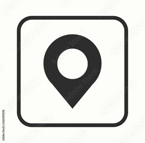 Simple travel icon of location, navigation. Universal travel icon to use for web and mobile UI, set of basic UI travel elements. Vector illustration.
