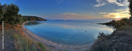 Sunset at the greek coast