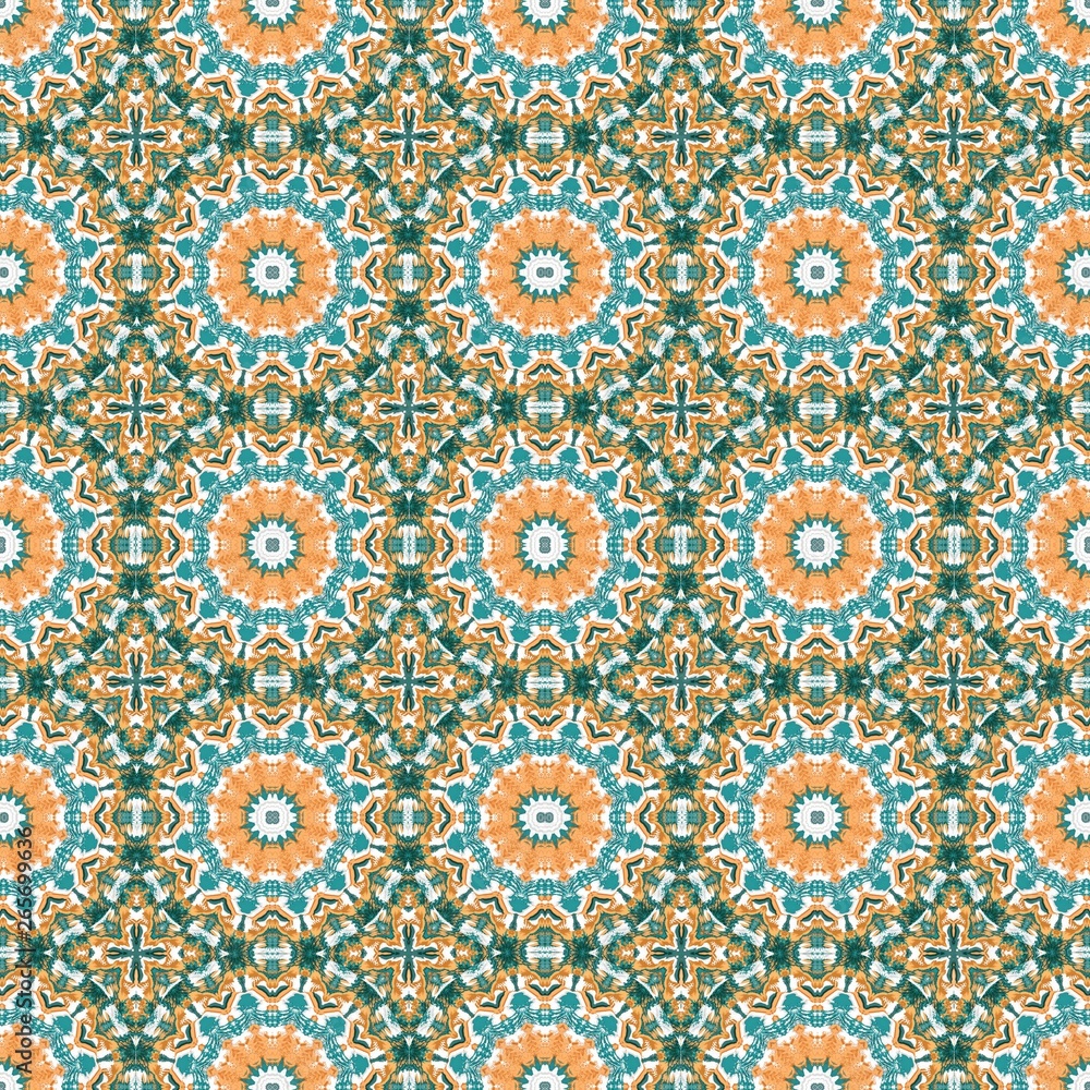 abstract floral sandy brown, teal blue and lavender color pattern. seamless decorative backdrop for banner, cards, poster or creative fasion design