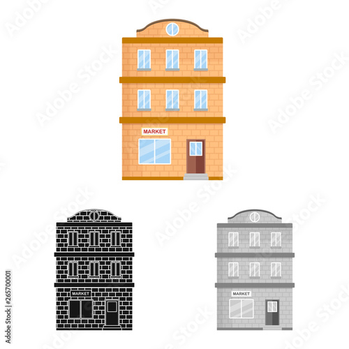 Vector illustration of house and pane  icon. Set of house and townhouse  stock vector illustration.