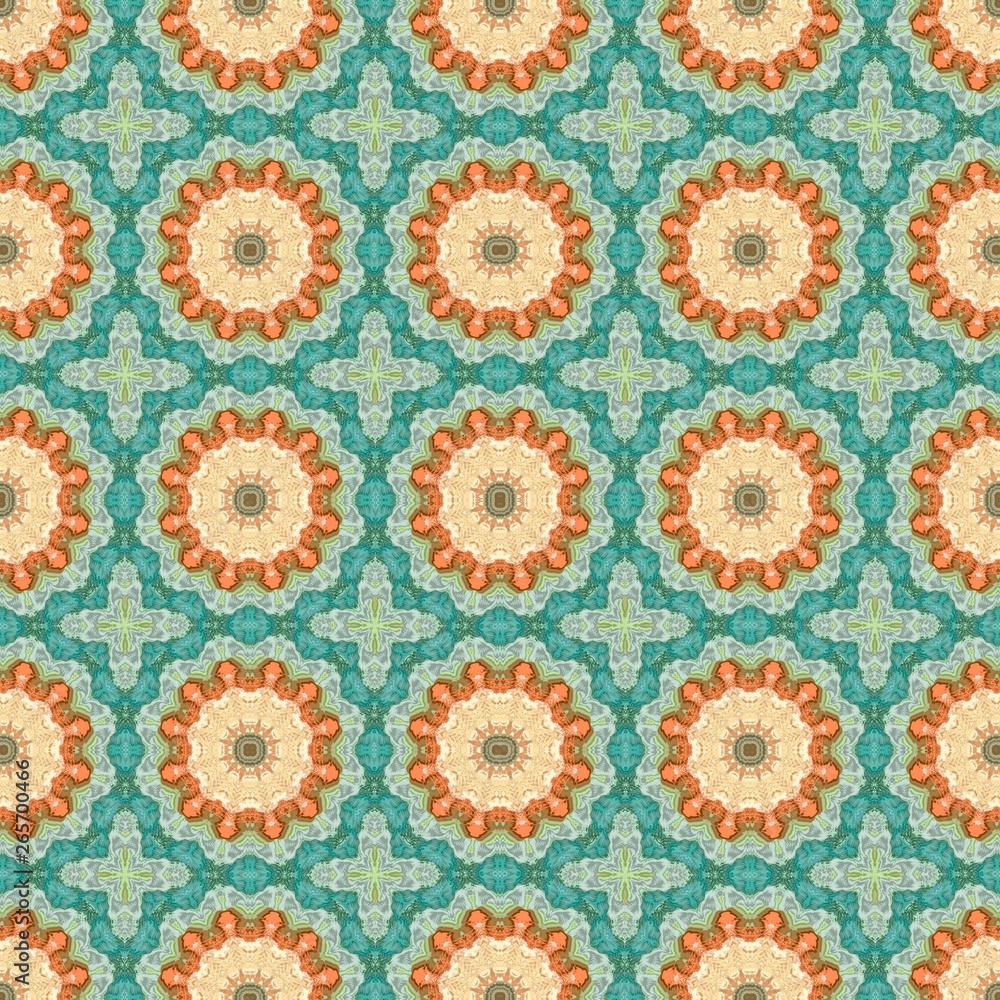 abstract tan, teal blue and sienna seamless pattern. can be used for wallpaper, poster, banner or texture design
