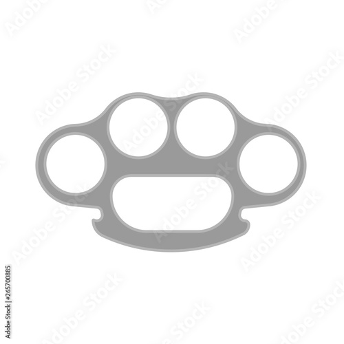 Brass knuckle vector danger attack weapon icon. Criminal metal battle. Band illegal symbol isolated punch hand
