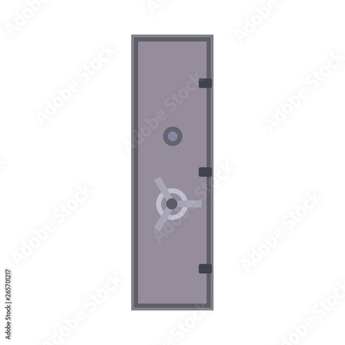 Bank safe vector icon deposit door. Business finance protection metal lock isolated. Money box cash flat storage