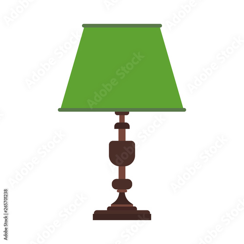 Reading lamp desk vector icon equipment. Light bulb office table furniture bright. Interior cartoon flat simplicity symbol