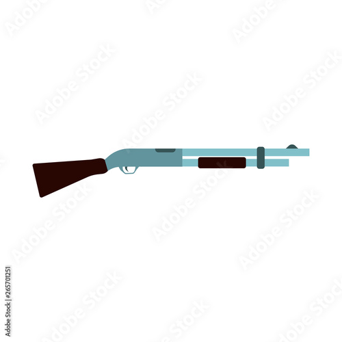 Shotgun illustration rifle vector icon. Hunting gun weapon barrel target. Munition brown simple caliber duck