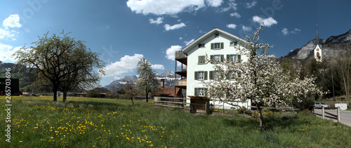 Spring view of Swiss alpine village of Berschis, Sankt Gallen © elliottcb