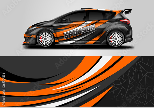 Car wrap livery decal vector , supercar, rally, drift . Graphic abstract stripe racing background . Eps 10
