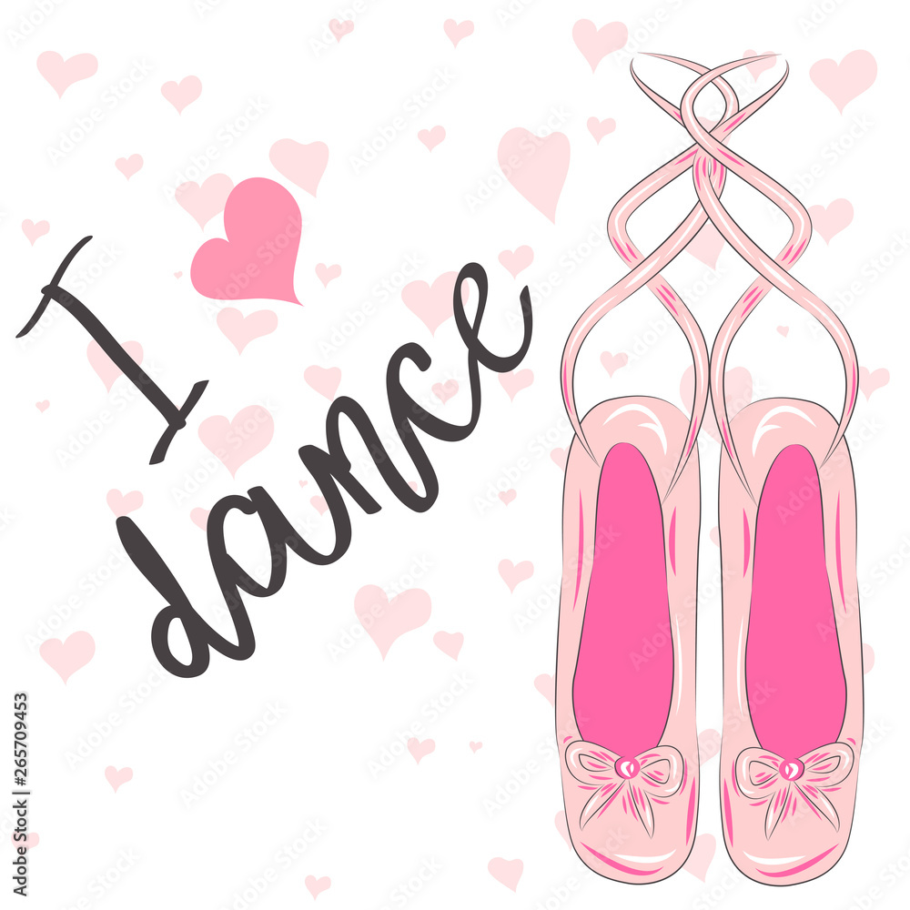 I love dance. Ballet Pink Pointe Shoes Design