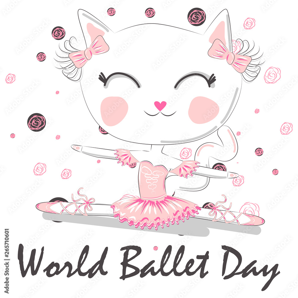 World Ballet Day, October. Young girl performing ballet dance conceptual World Ballet Day, October. Young girl performing ballet dance conceptual