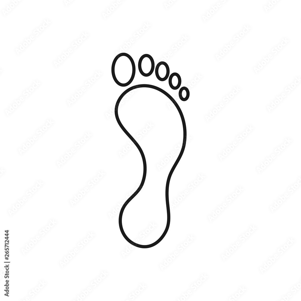 Foot icon. Feet sign. Footprint symbol. Thin line icon on white background. Foot icon. Feet sign. Footprint symbol. Thin line icon on white background.