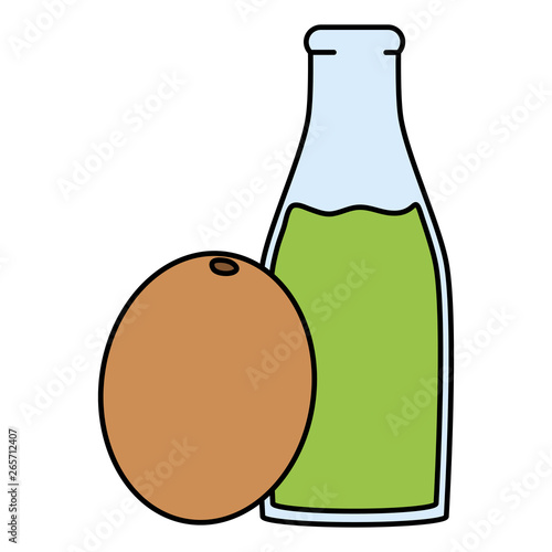 fresh juice kiwi fruit in botttle