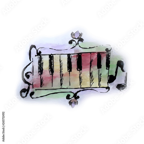  logo in watercolor style with the music sign.