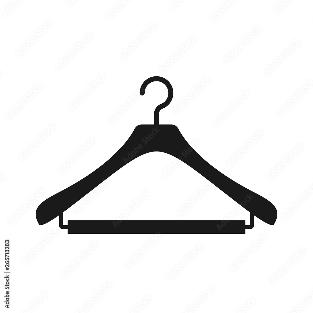 Hanger icon in modern style isolated on white background. Clothes hanger icon vector illustration. Hanger icon in modern style isolated on white background. Clothes hanger icon vector illustration.