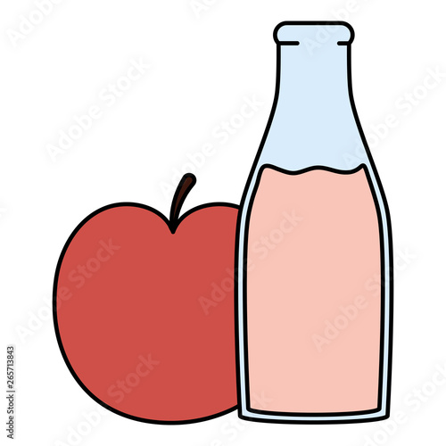 fresh apple juice fruit in botttle