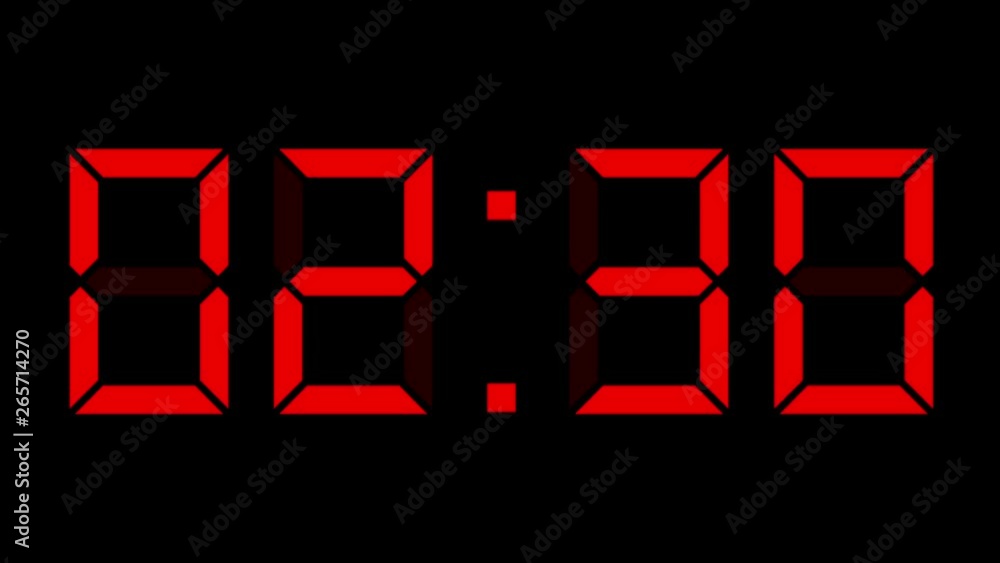 Digital clock timer full 24h time-lapse - motion graphics
