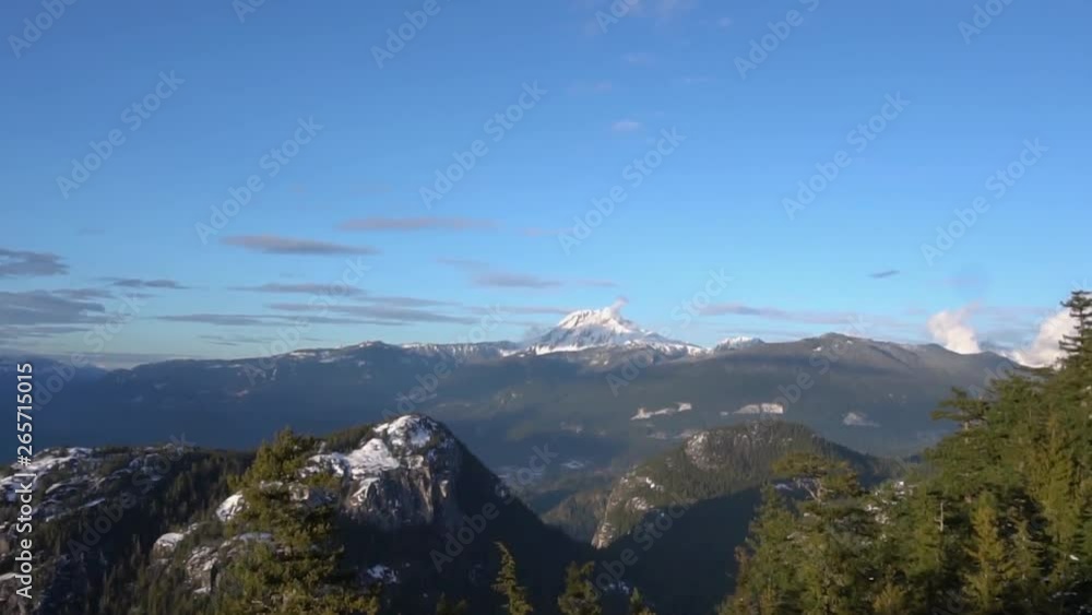mountain view coming down gondola lift on vacation, 60 fps