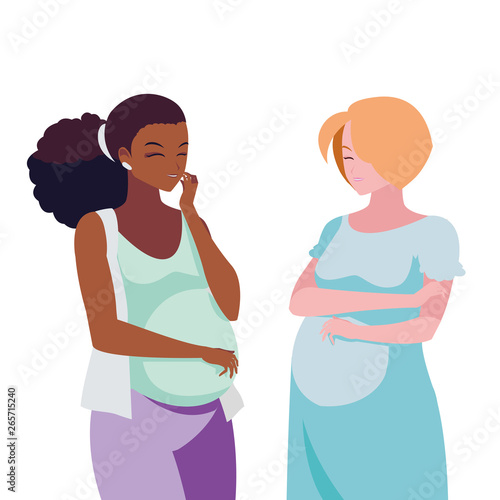 interracial couple of pregnancy women characters
