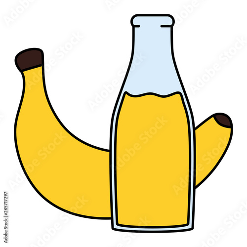 fresh banana juice fruit in botttle