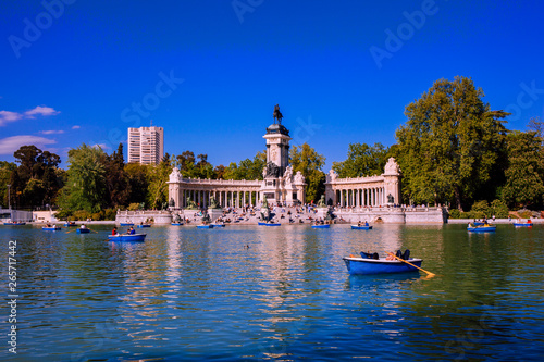 The “Buen Retiro” Park in Madrid. Retiro Park is one of the largest parks of the city of Madrid, Spain. Picture taken – 27 April 2019.